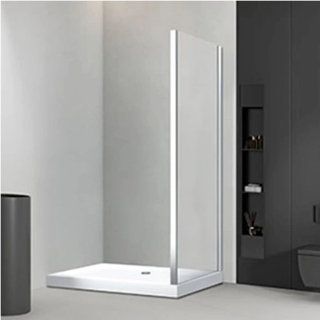 Боковая панель Veconi Rovigo KP05 90х190 стекло прозрачное, профиль хром