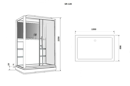 Душевая кабина Grossman GR128L 135х90х225