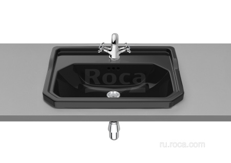 Раковина Roca Carmen накладная 60х45, 1 отверстие для смесителя, черный 3270A5560