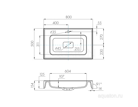 Раковина AQUATON Ричмонд 80 1A70593KRD010