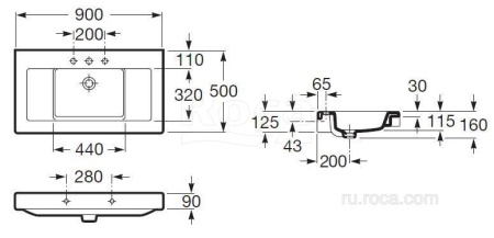 Раковина Roca Stratum 90x50 327632000