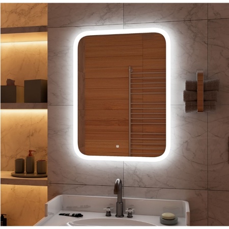 Зеркало Glamour ЗЛП140 LED 60х80 ЗЛП140, cенсорный выключатель, холодная подсветка