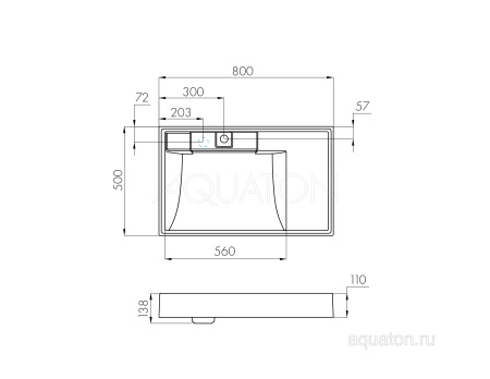 Раковина AQUATON Рейн 80 графит 1A72113KRW210