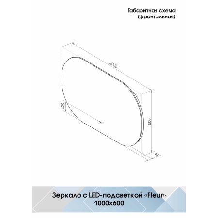 Зеркало Fleur LED 100х60 ЗЛП607с бесконтактным сенсором, холодная подсветка