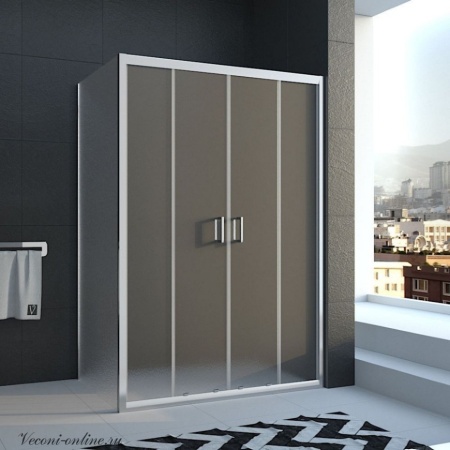 Душевой уголок Veconi Rovigo RV-045, 150х90х185 хром, стекло матовое
