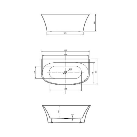 Акриловая ванна Vincea VBT-423-1700 170х90