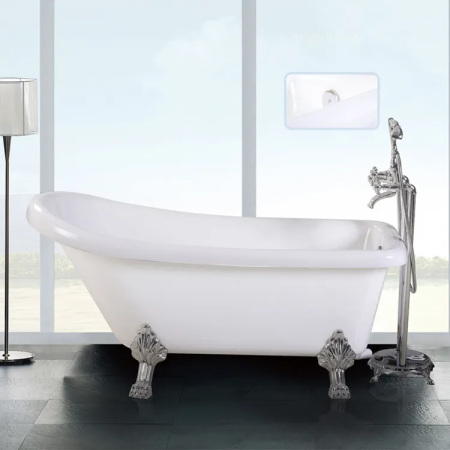 Акриловая ванна Cerutti Spa Vito 170x74 на львиных лапах (хром)