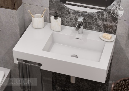 Раковина AQUATON Квадро Про 80 правая 1A734331QA01R