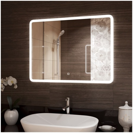 Зеркало Demure LED 80x60 ЗЛП634, cенсорный выключатель, холодная подсветка, подогрев