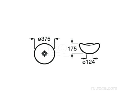 Раковина Roca Ruy Ohtake накладная D375 оникс матовый 327A15640