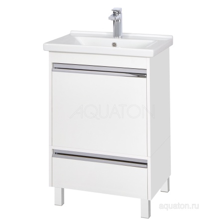 Тумба под раковину AQUATON Капри 60 белый глянец 1A230101KP010