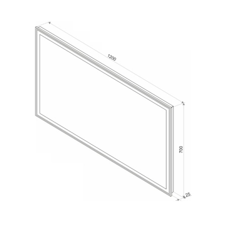 Зеркало Aralia LED 120x70 ЗЛП475, cенсорный выключатель, холодная подсветка