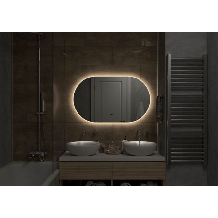 Зеркало Fleur LED 100х60 ЗЛП329 с бесконтактным сенсором, теплая подсветка