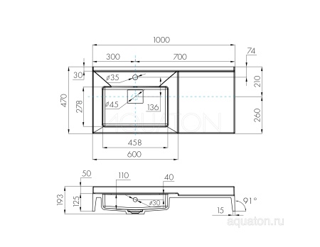 Раковина AQUATON Сакура 100 1A71973KSK010