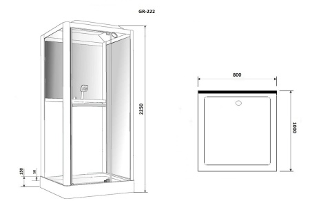 Душевая кабина Grossman GR222 100х80х225