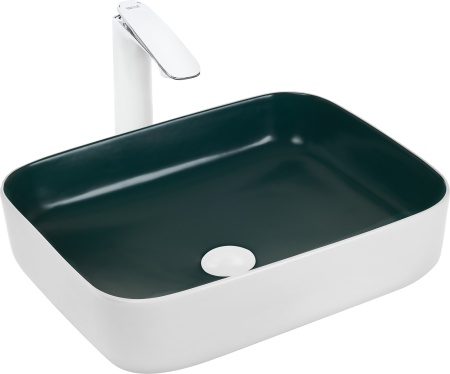 Накладная раковина WeltWasser Elbach M2195 WG 50*39 белая/зеленая