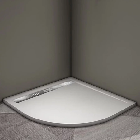 Душевой поддон Veconi Tezeo stone TZ-05, 100x100x3, искусственный камень, белый