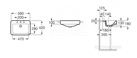 Раковина Roca Dama Senso Square 56 32751S000