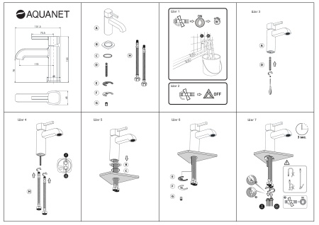 Смеситель для раковины Aquanet Minima AF130-10C