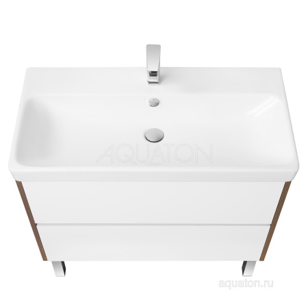 Тумба под раковину AQUATON Сканди 90 белая, дуб рустикальный 1A251901SDZ90