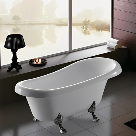 Акриловая ванна Cerutti Spa Classic 157x77 на львиных лапах (хром)