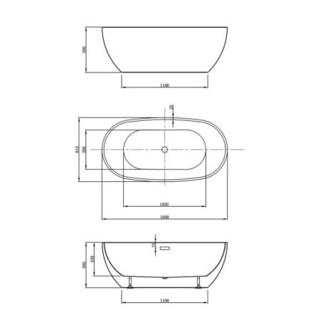 Акриловая ванна Vincea VBT-408-1600 160х80
