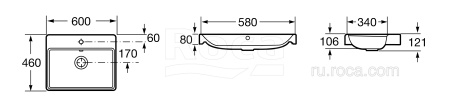 Раковина Roca Ona 600х460 мебельная ZRU9307561