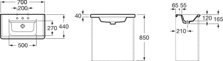 Раковина Roca The Gap Unik 70x44 327471000