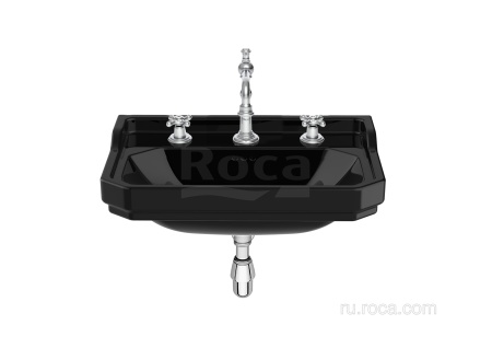 Раковина Roca Carmen подвесная 65х48, 3 отверстия для смесителя, черный 3270A1563