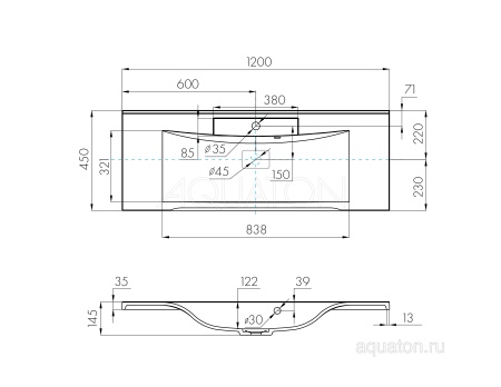 Раковина AQUATON Премьер М 120 белая 1A70483KPR010