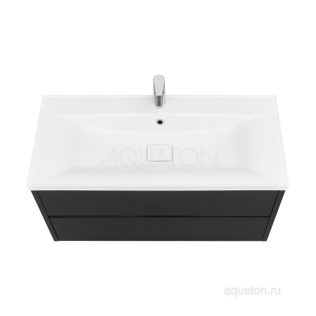 Тумба под раковину AQUATON Римини 100 черный глянец 1A234601RN950 NEW