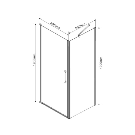 Душевой уголок Orta VSR-1O8080CL, 80*80, хром, стекло прозрачное