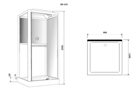 Душевая кабина Grossman GR123(R) 110х90х225