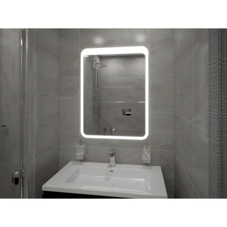 Зеркало Lacio LED 60x80 ЗЛП509, cенсорный выключатель, холодная подсветка