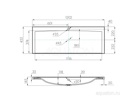 Раковина AQUATON Айрис 120 белая 1A729631AG010