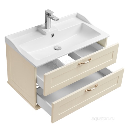 Тумба под раковину AQUATON Леон 80 дуб бежевый 1A186301LBPR0