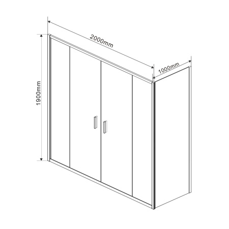 Душевой уголок Garda VSR-1G21020CL, 200*100, хром, стекло прозрачное