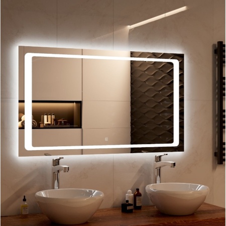Зеркало Atlantis LED 120х80 ЗЛП1 сенсорный выключатель, холодная подсветка