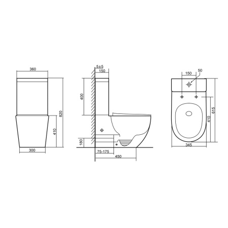 Унитаз напольный Triton-Pro Corso CO-3806