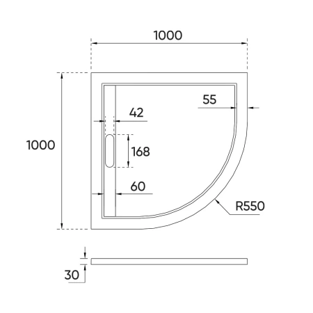Душевой поддон Veconi Tezeo stone TZ-05, 100x100x3, искусственный камень, белый