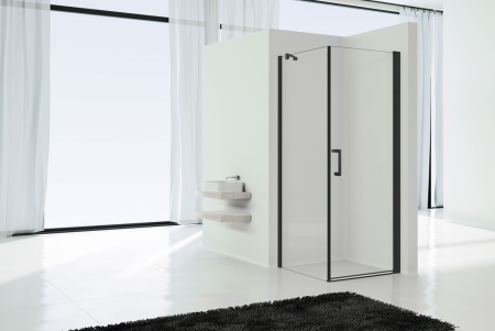 Душевой уголок Orta VSR-1O9090CLB, 90*90, черный, стекло прозрачное