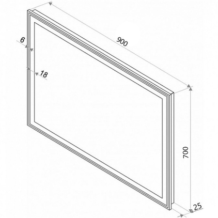 Зеркало Aralia LED 90x70 ЗЛП474, cенсорный выключатель, холодная подсветка