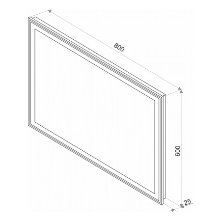 Зеркало Aralia LED 80x60 ЗЛП473, cенсорный выключатель, холодная подсветка