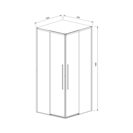 Душевой уголок Slim-N VSS-4SN8010CLB, 100x80x195, черный, стекло прозрачное