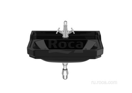Раковина Roca Carmen подвесная 65х48, 1 отверстие для смесителя, черный 3270A1560