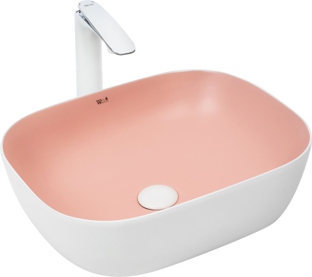 Накладная раковина WeltWasser Elbach M2143 WP 49*39,5 розовая белая
