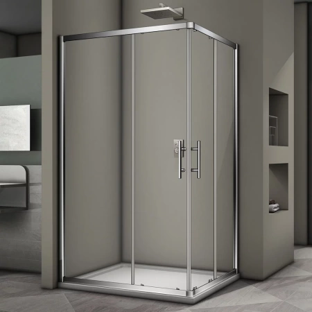 Душевой уголок Veconi Rovigo RV-30, 100x80x190 хром, стекло прозрачное