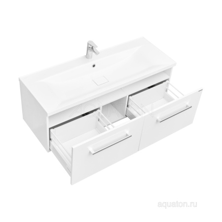 Тумба под раковину AQUATON Мадрид 120 М 2 ящика белый 1A170301MA010