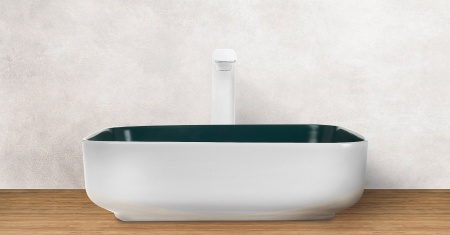 Накладная раковина WeltWasser Elbach M2195 WG 50*39 белая/зеленая