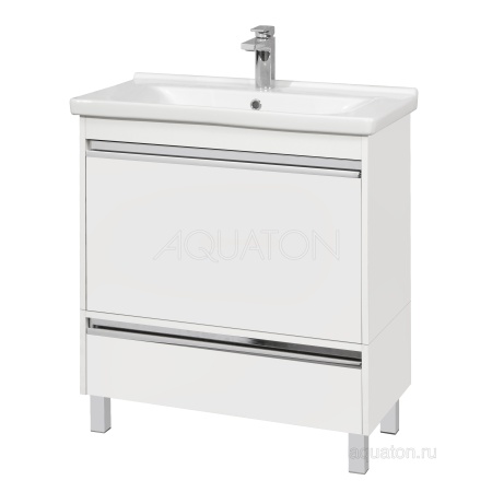 Тумба под раковину AQUATON Капри 80 белый глянец 1A230201KP010